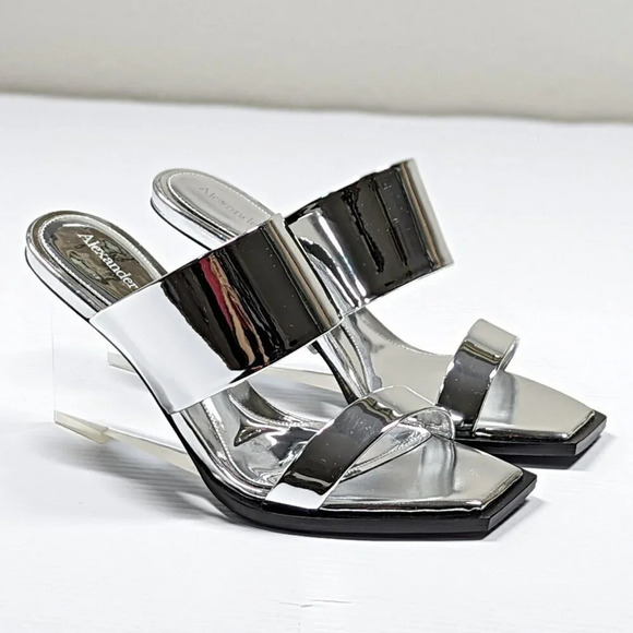 Alexander McQueen Women's Shard Wedge Heel Slide Sandals Size 37 IT (MSRP $1490) - Picture 6 of 14